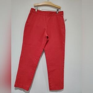 LL Bean Capri Pant NWT side zip ankle pant faded coral cotton size 6 Petit